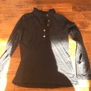 Tory Burch navy long sleeve polo